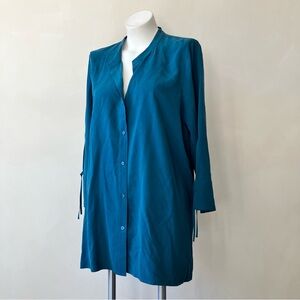 Eileen Fisher | Fuji Silk Tie-Neck Sheer Silk Georgette Blouse